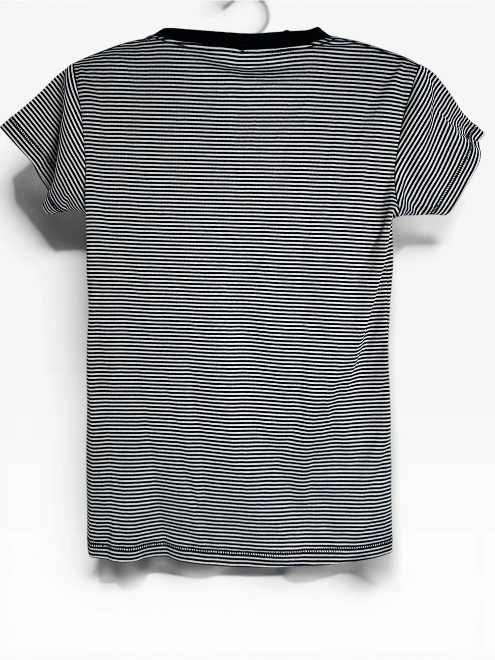 NEW R13 cotton Baby T-Shirt In black white micro Stripe Print Small crewneck top